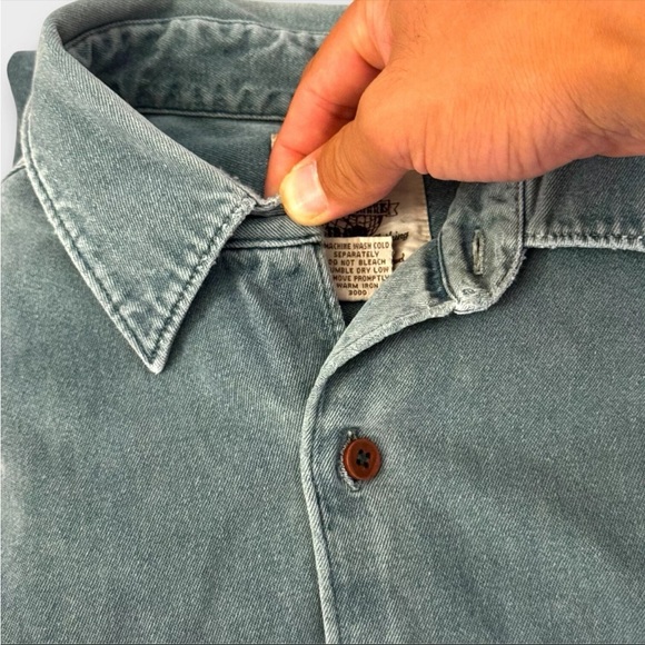 Vintage Banana Republic Shirt Mens Medium Green Adventure Outfitter Miss Buttons - Picture 9 of 13